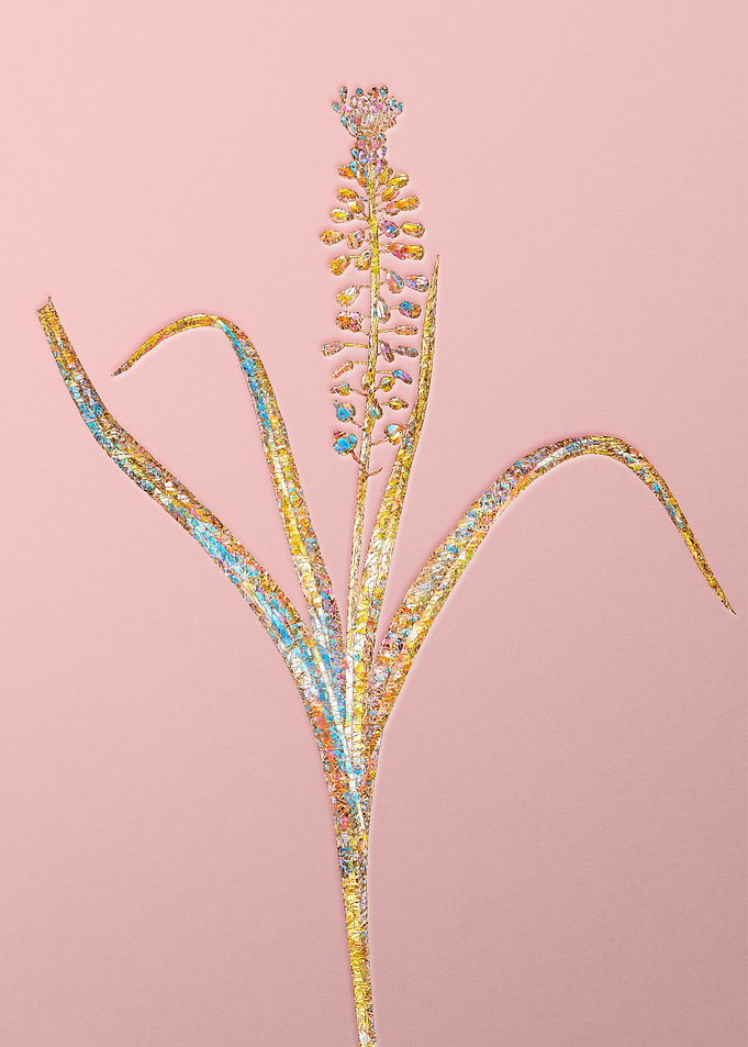 Gold Rainbow Mosaic Flower