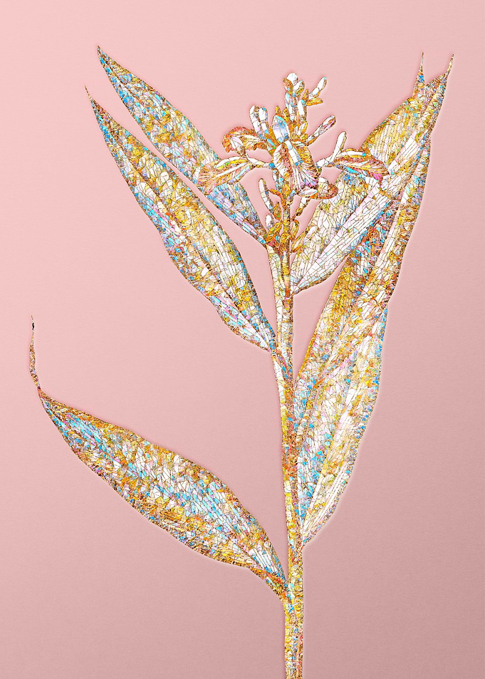 Gold Rainbow Mosaic Flower