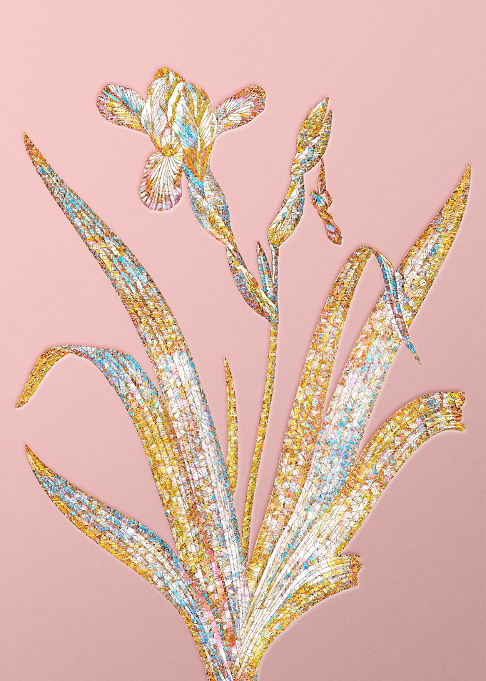 Pink Crystal Mosaic Flower