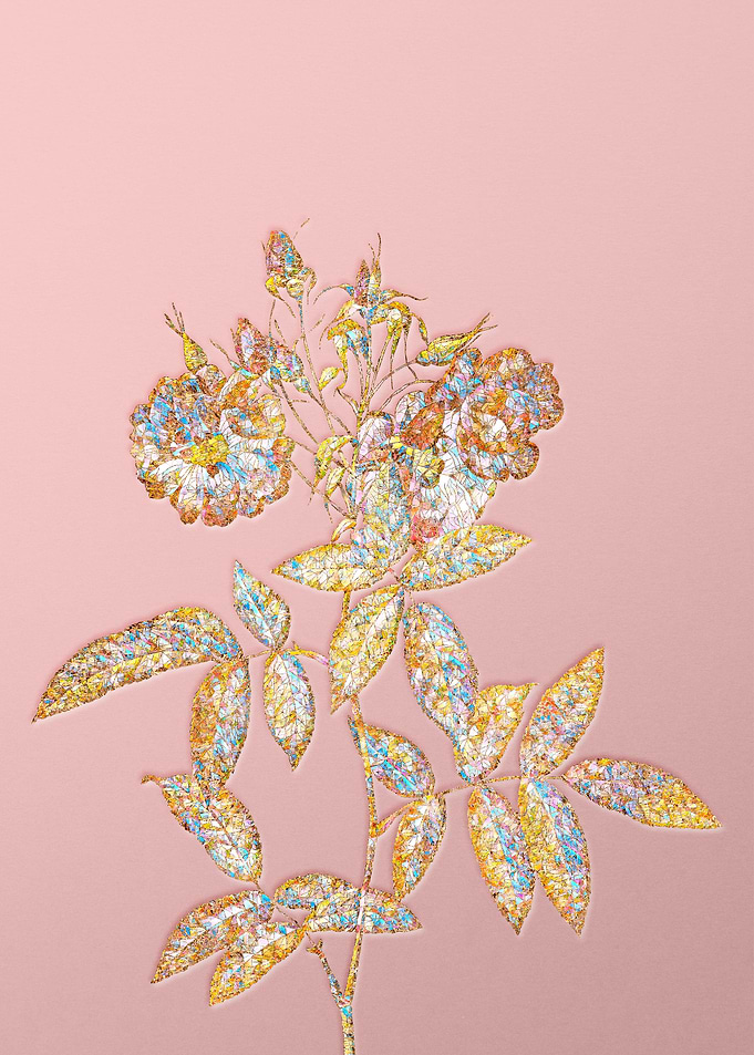 Pink Crystal Mosaic Flower