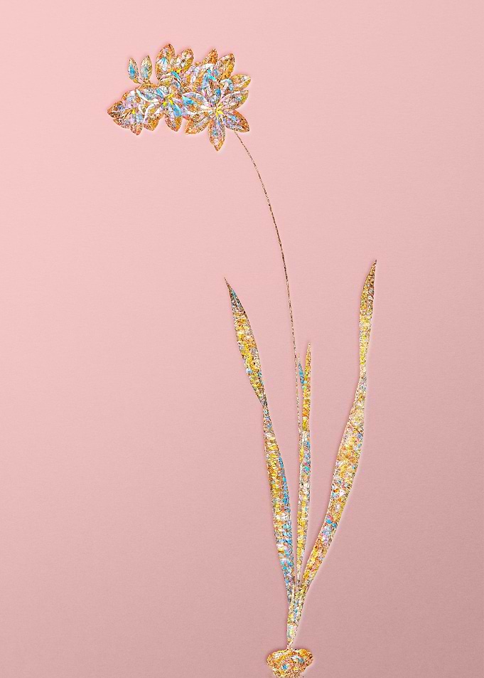 Pink Rainbow Mosaic Flower
