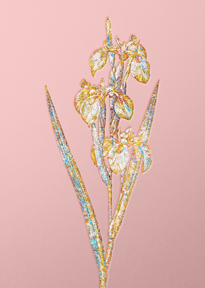 Gold Crystal Mosaic Flower