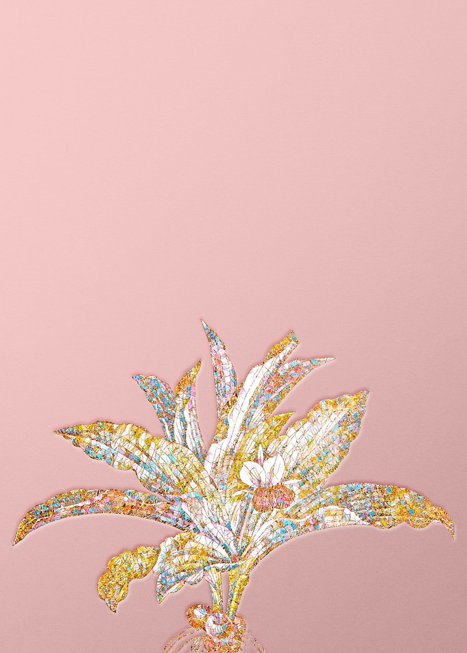 Gold Rainbow Mosaic Flower