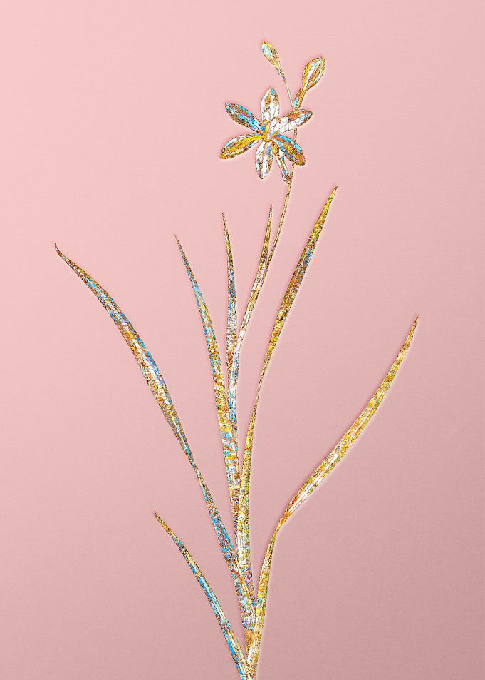 Gold Crystal Mosaic Flower