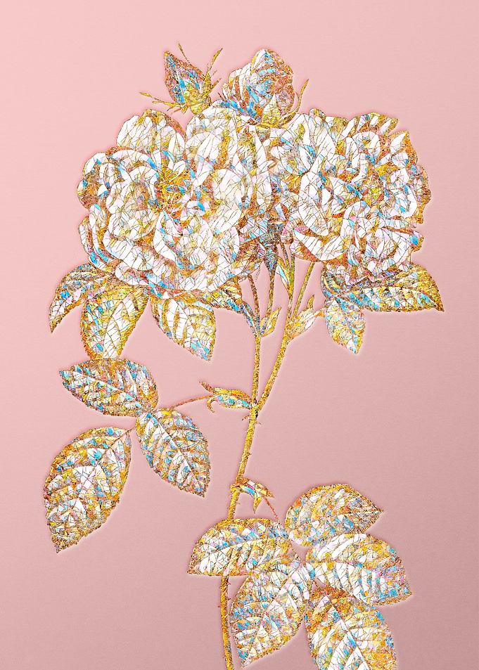 Gold Crystal Mosaic Flower