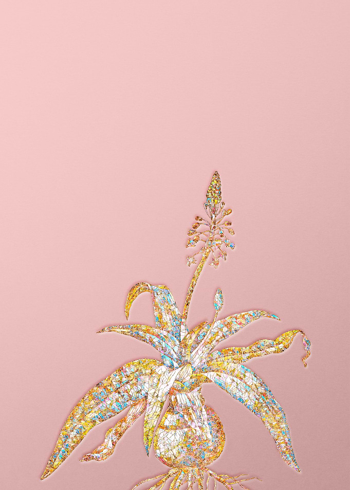 Gold Rainbow Mosaic Flower