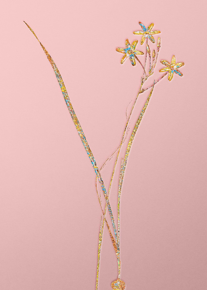 Pink Rainbow Mosaic Flower