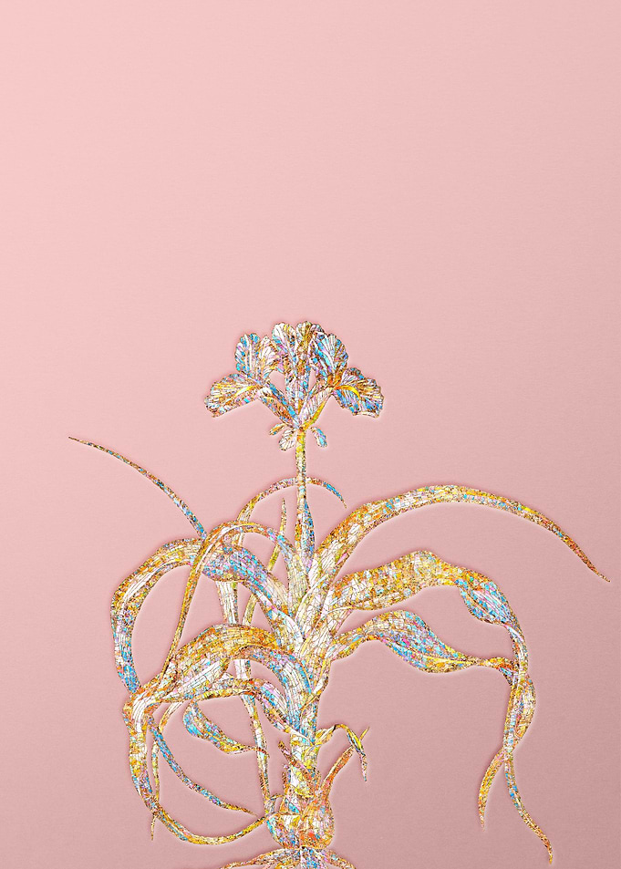Gold Crystal Mosaic Flower