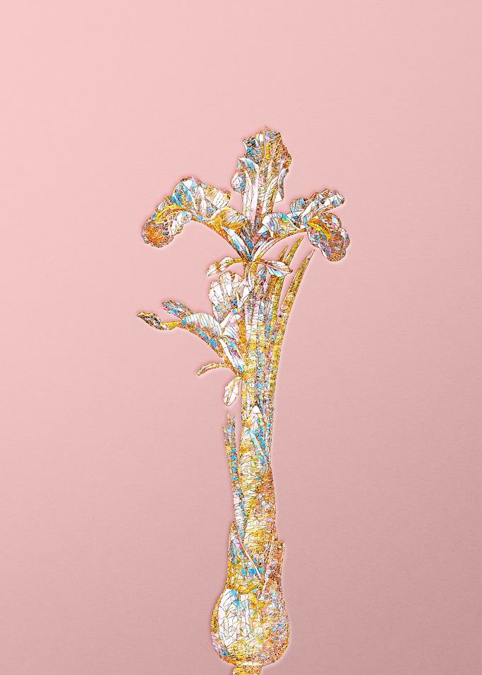 Gold Crystal Mosaic Flower