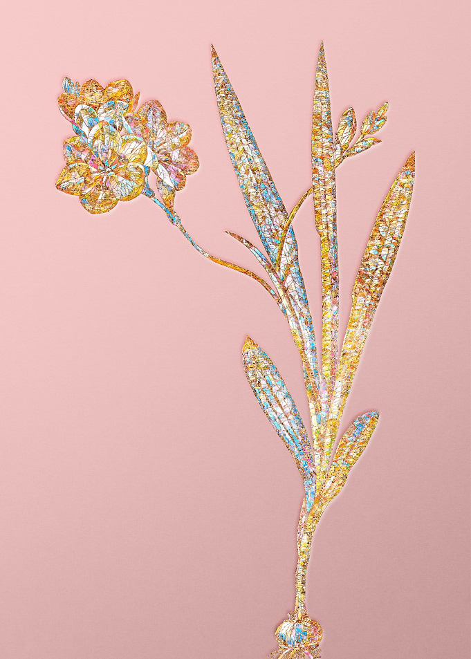 Pink Rainbow Mosaic Flower