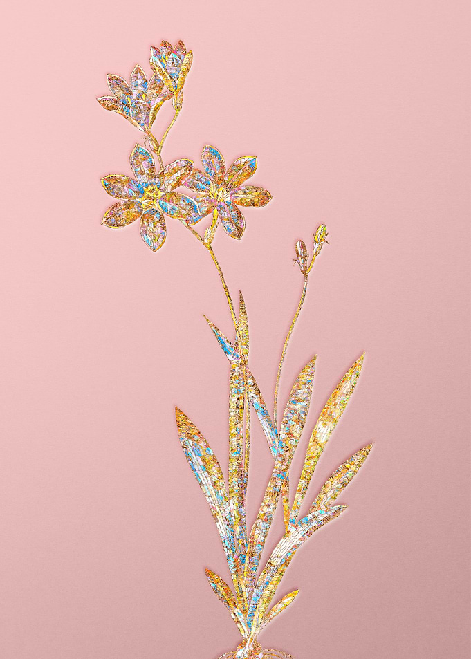 Pink Rainbow Mosaic Flower