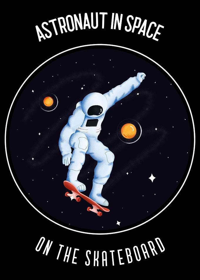 Astronaut on Skateboard