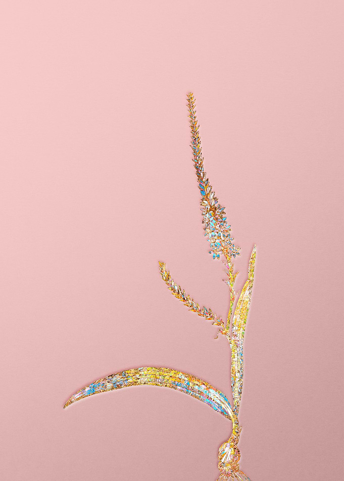 Pink Rainbow Mosaic Flower