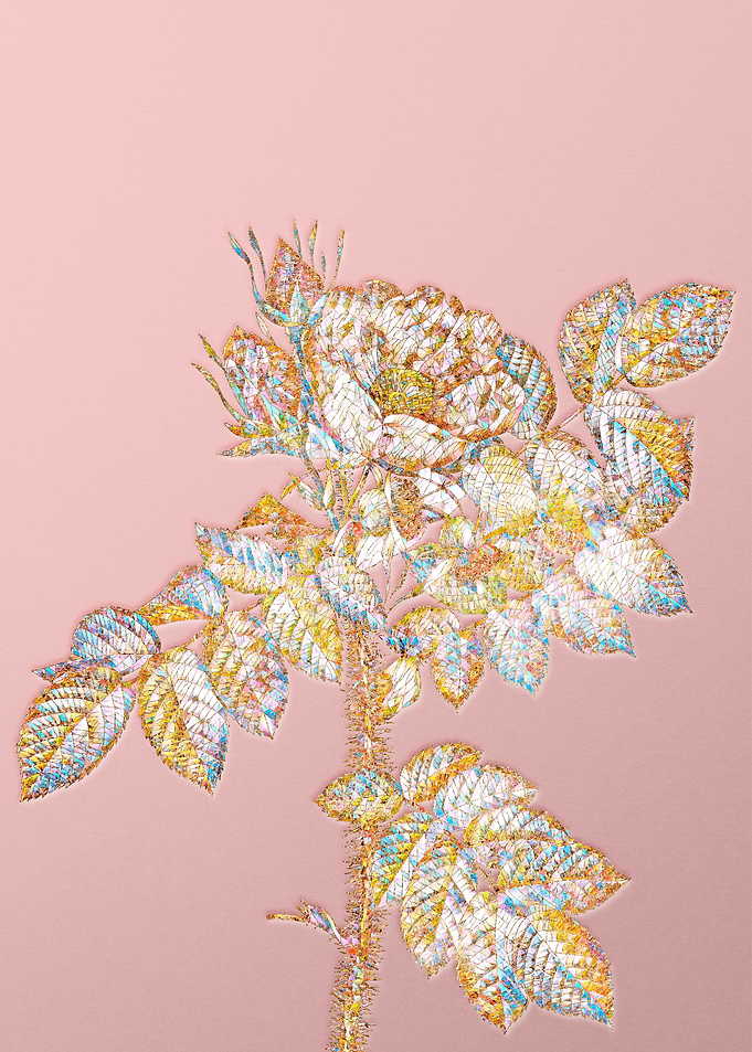 Gold Rainbow Mosaic Flower