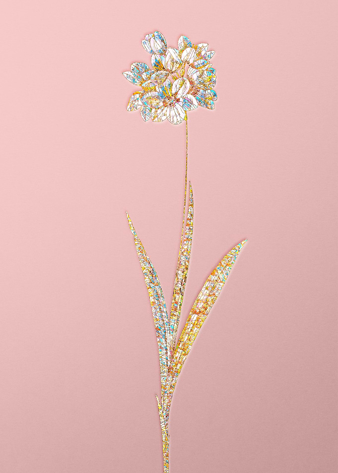 Pink Rainbow Mosaic Flower