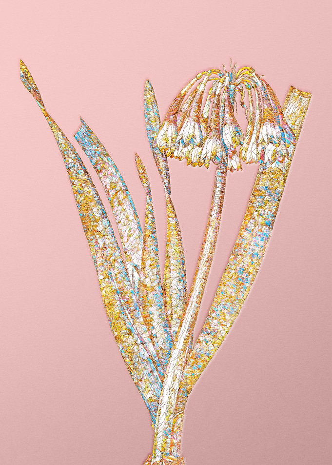 Gold Rainbow Mosaic Flower