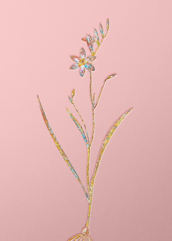 Gold Rainbow Mosaic Flower