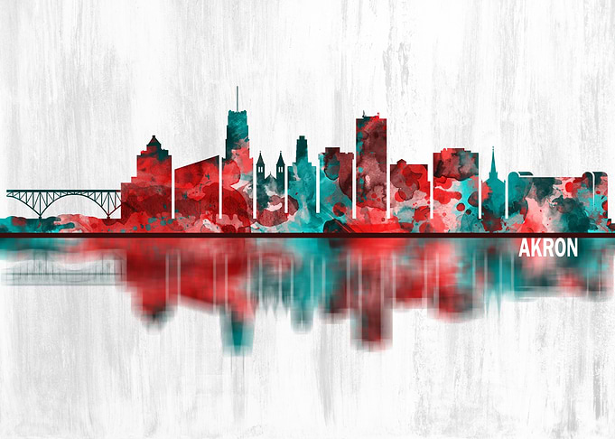 Akron Ohio Skyline
