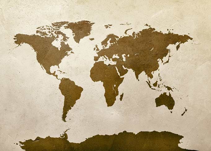 World Map Brown