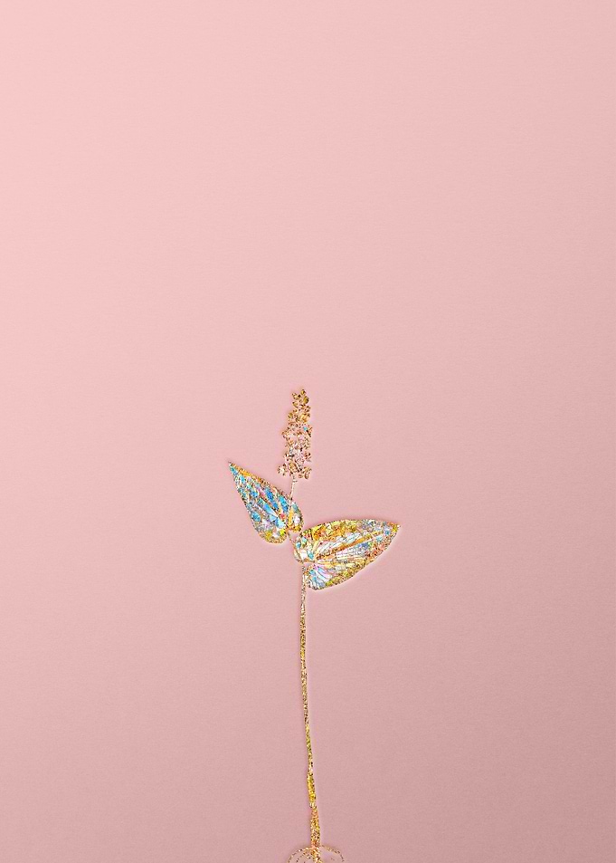Pink Crystal Mosaic Flower