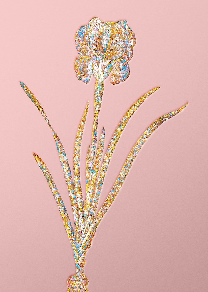 Gold Crystal Mosaic Flower