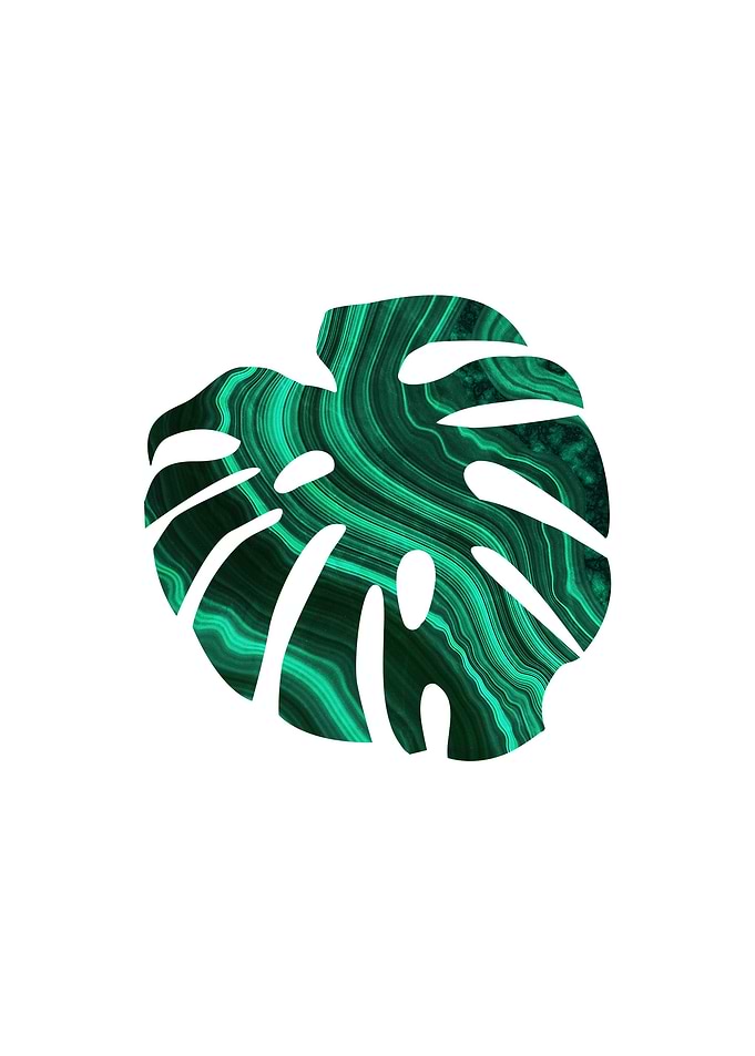 Green Marble Leaf I