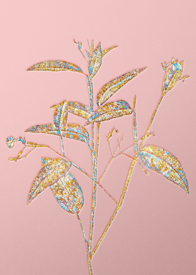 Pink Crystal Mosaic Flower