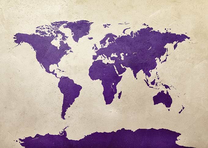 World Map Purple
