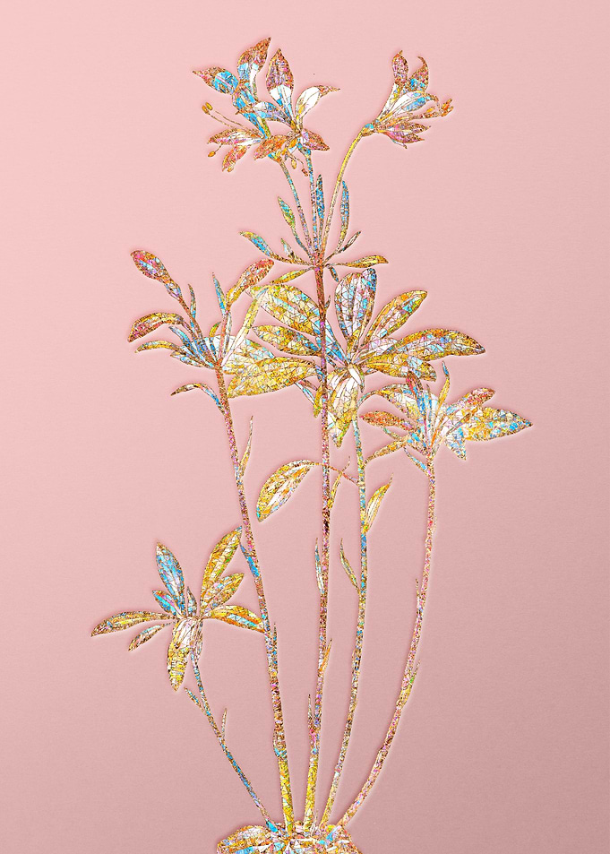 Gold Rainbow Mosaic Flower