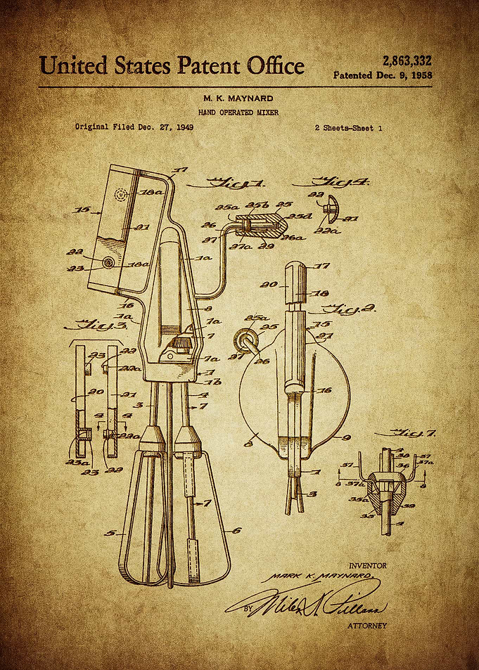 Kitchen Hand Mixer Patent
