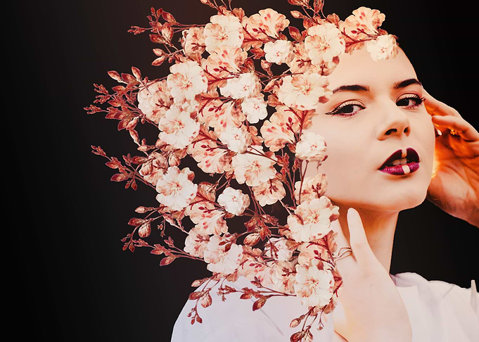Surreal flower girl
