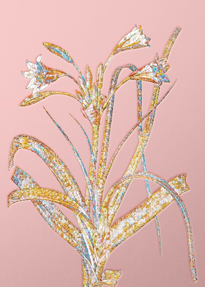 Pink Crystal Mosaic Flower