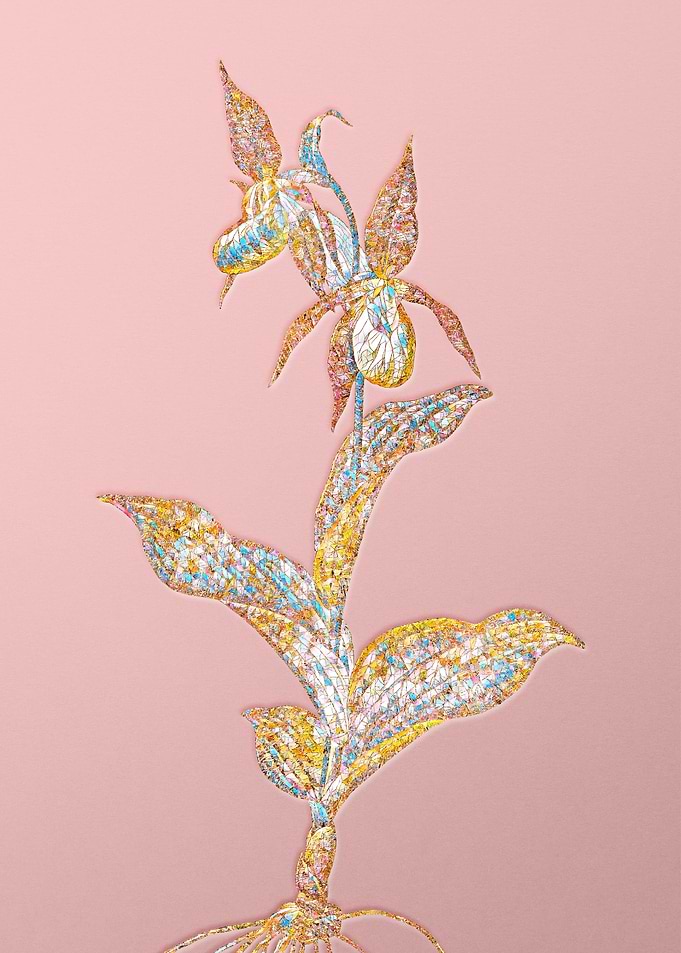 Gold Rainbow Mosaic Flower
