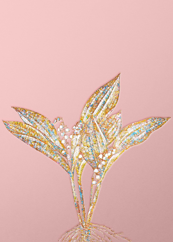 Pink Crystal Mosaic Flower