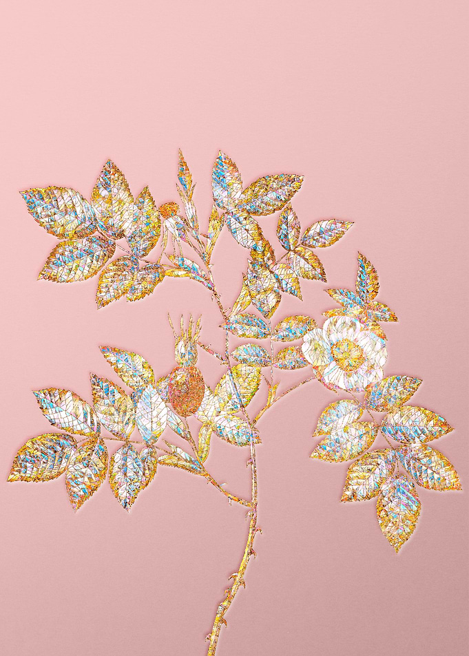 Gold Crystal Mosaic Flower