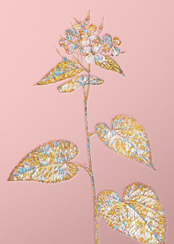 Pink Crystal Mosaic Flower
