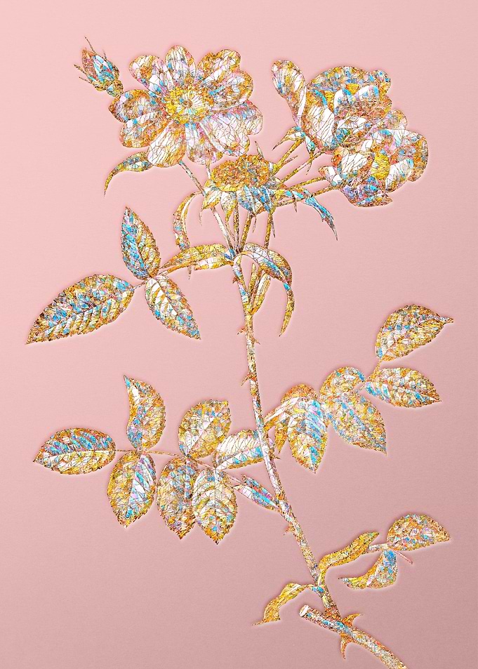 Gold Rainbow Mosaic Flower