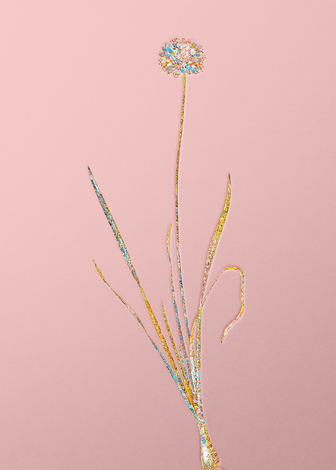Gold Crystal Mosaic Flower