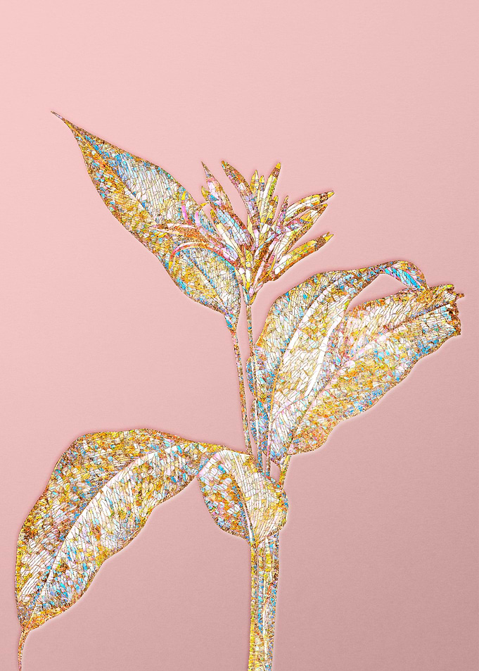 Pink Crystal Mosaic Flower