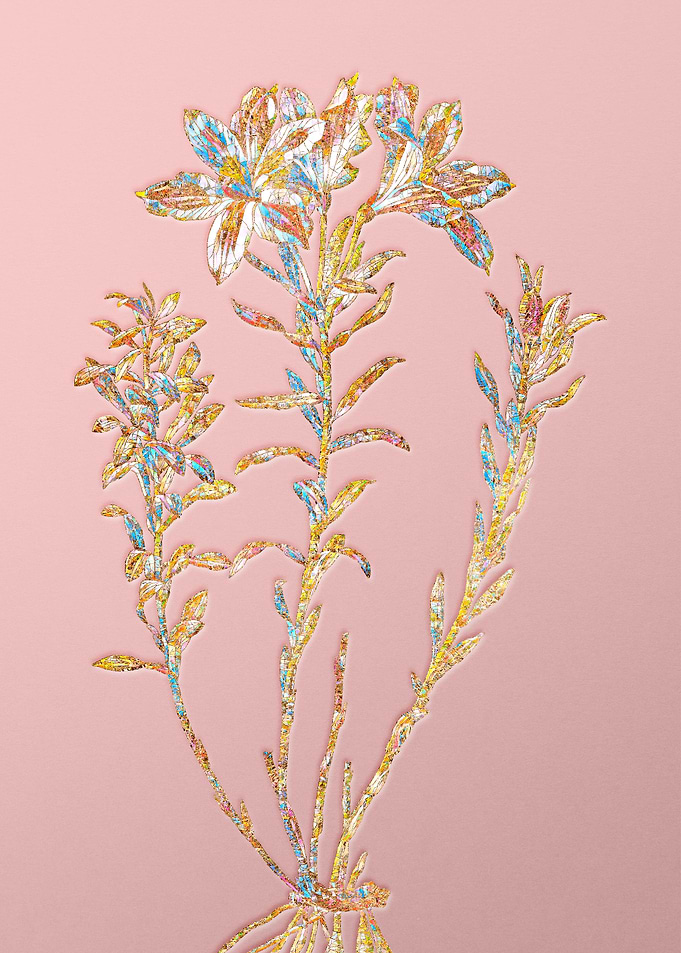 Pink Crystal Mosaic Flower