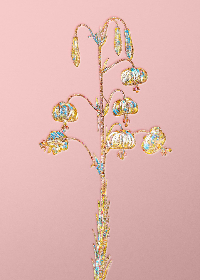 Gold Rainbow Mosaic Flower