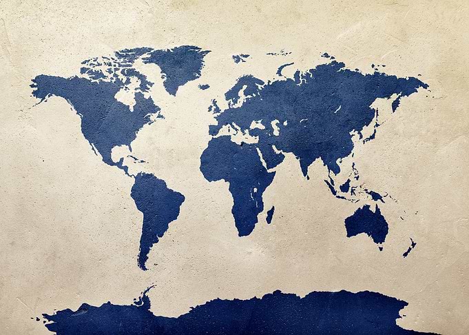 World Map Blue