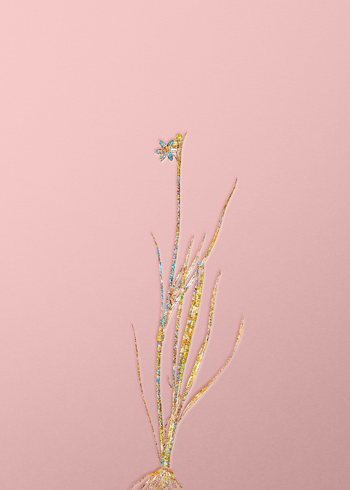 Pink Rainbow Mosaic Flower