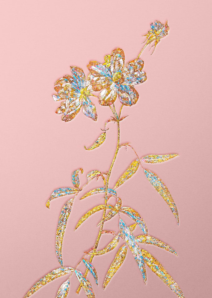 Gold Rainbow Mosaic Flower