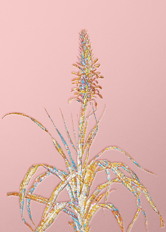 Pink Crystal Mosaic Flower