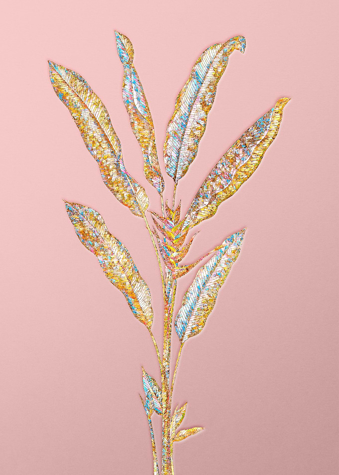 Gold Rainbow Mosaic Flower