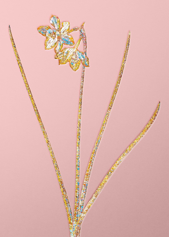 Pink Rainbow Mosaic Flower