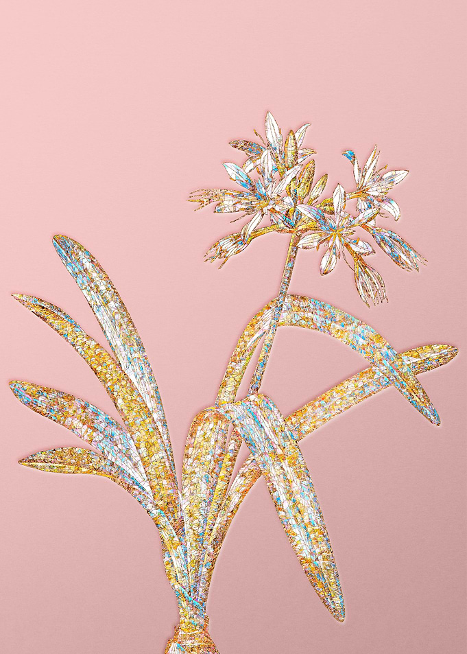 Gold Rainbow Mosaic Flower