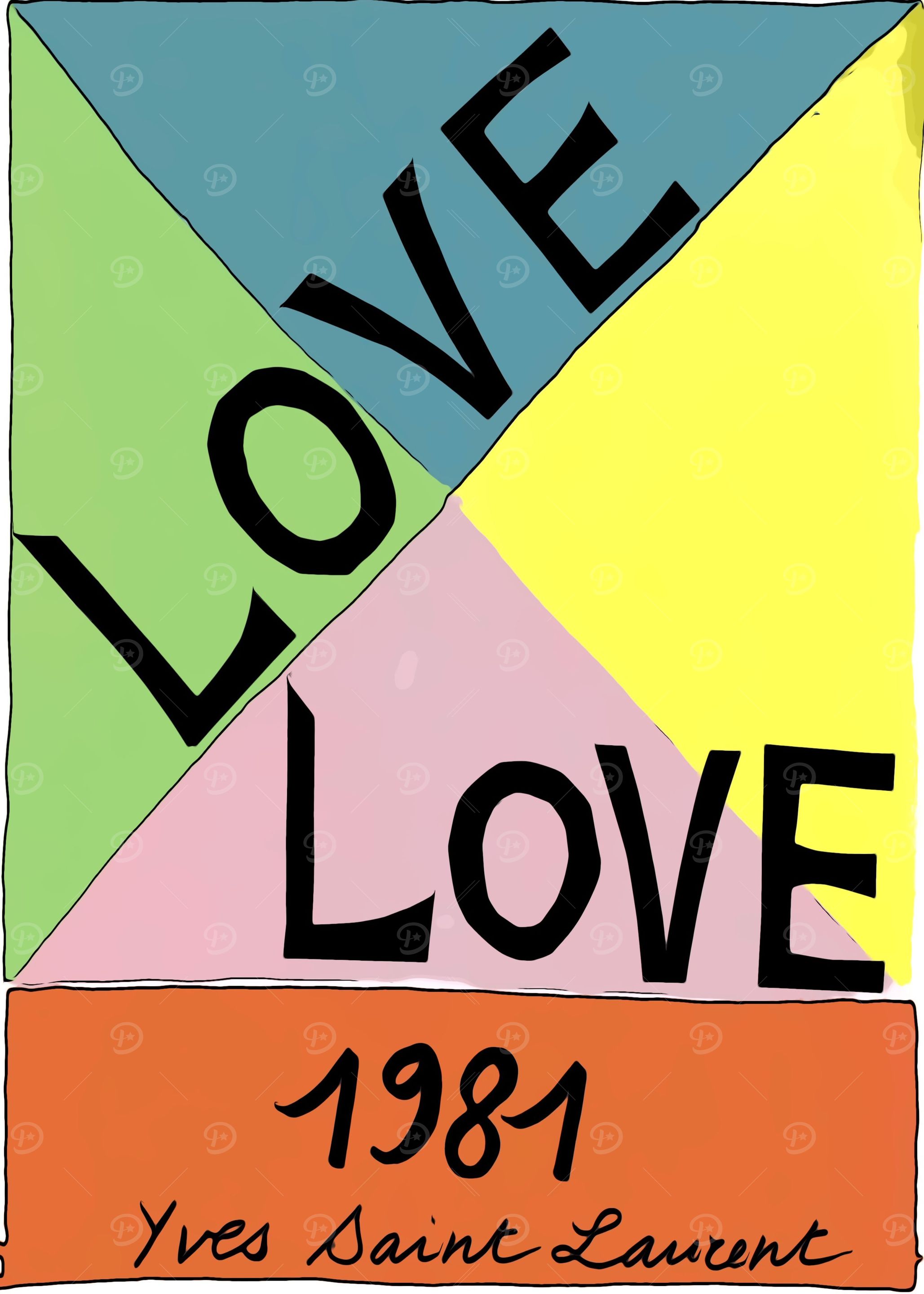 YSL vintage love poster