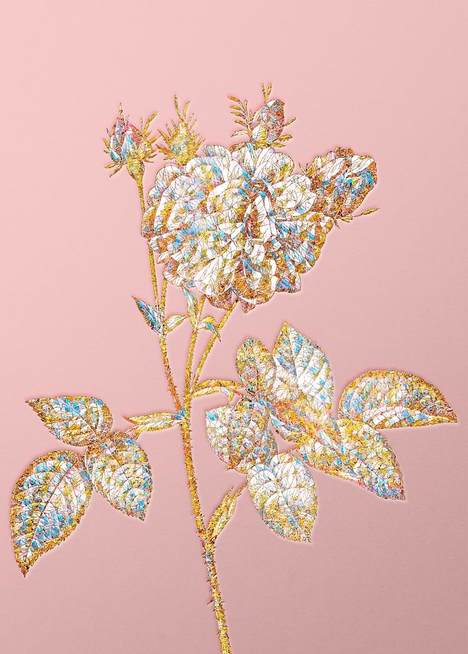 Pink Crystal Mosaic Flower